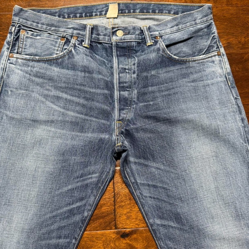 Men's RRL LOW STRAIGHT Fit Blue Jeans - Picture 4 of 7
